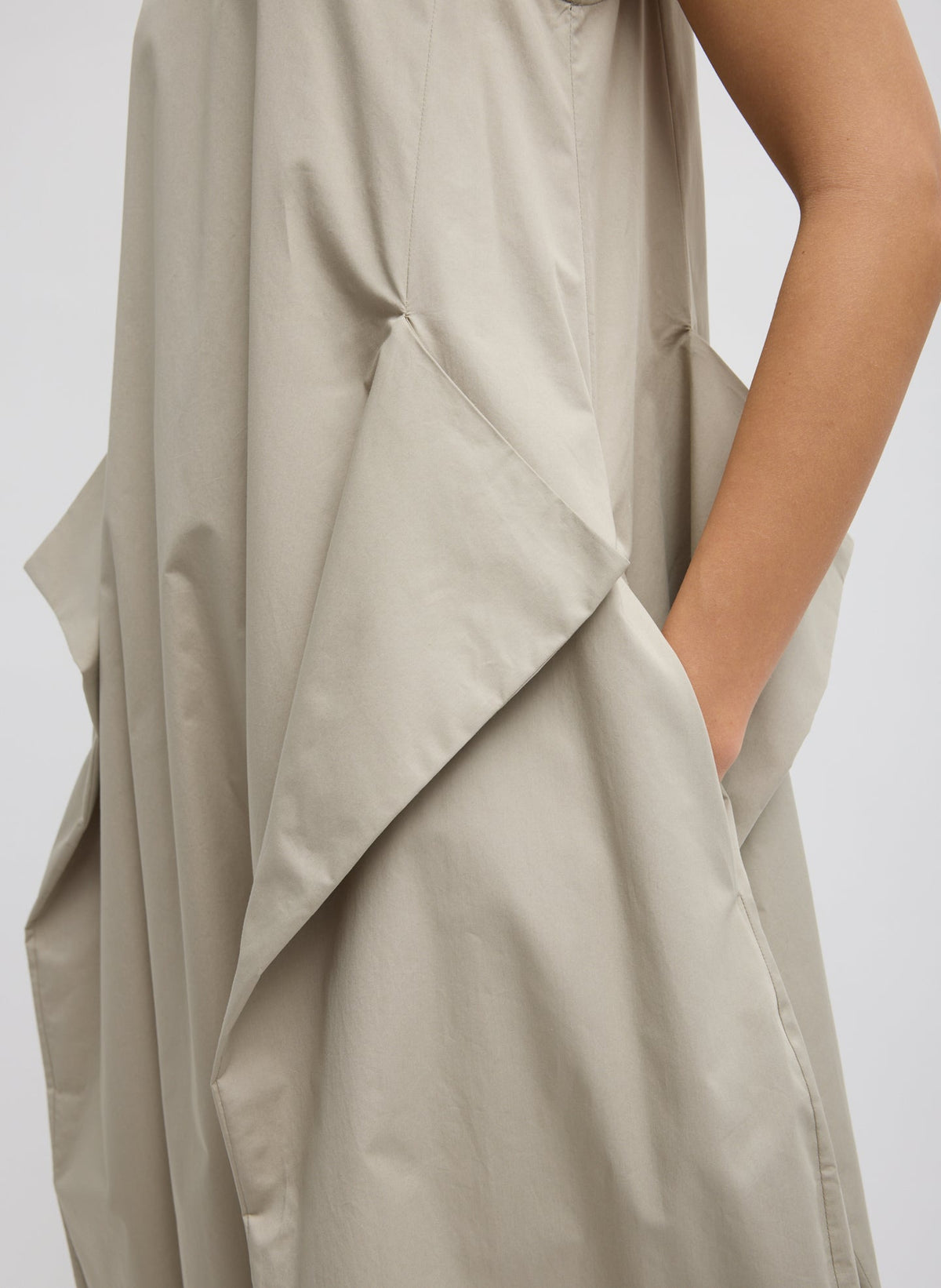 Eco Poplin Tank Dress Sandstone - Tibi