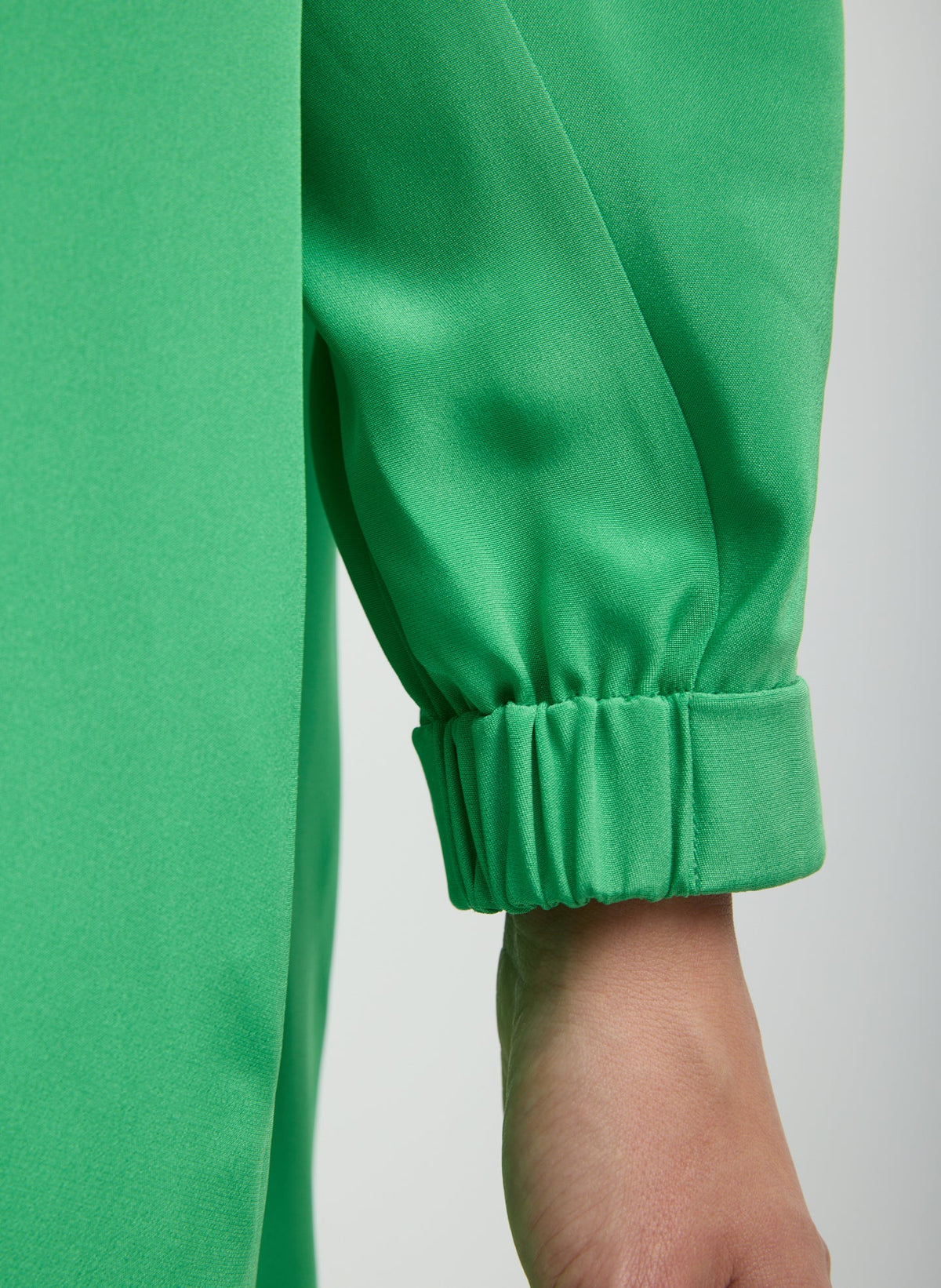 4-Ply Silk Long Sleeve Cocoon Dress Green - Tibi