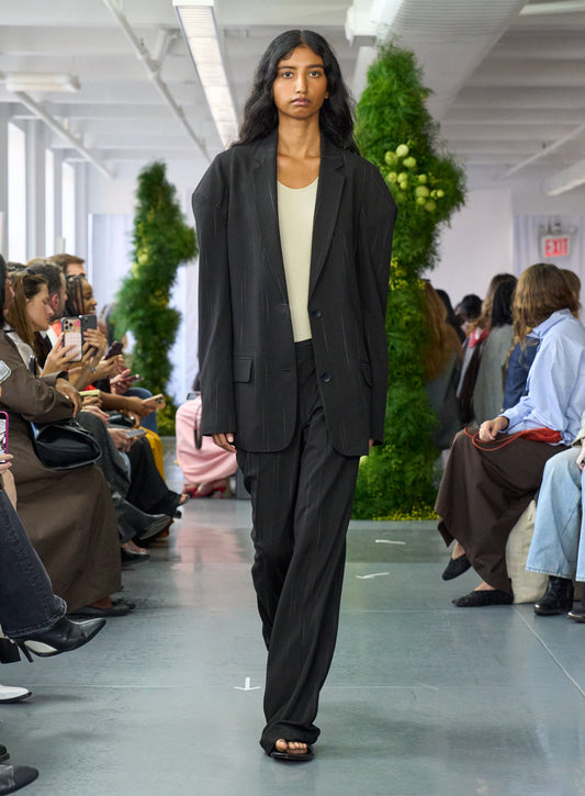 Viscose Suiting Isaac Pant Black Multi - Tibi