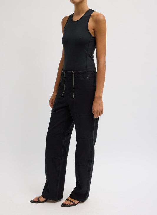 Patchwork Twill Cargo Fischer Jean Black - Tibi