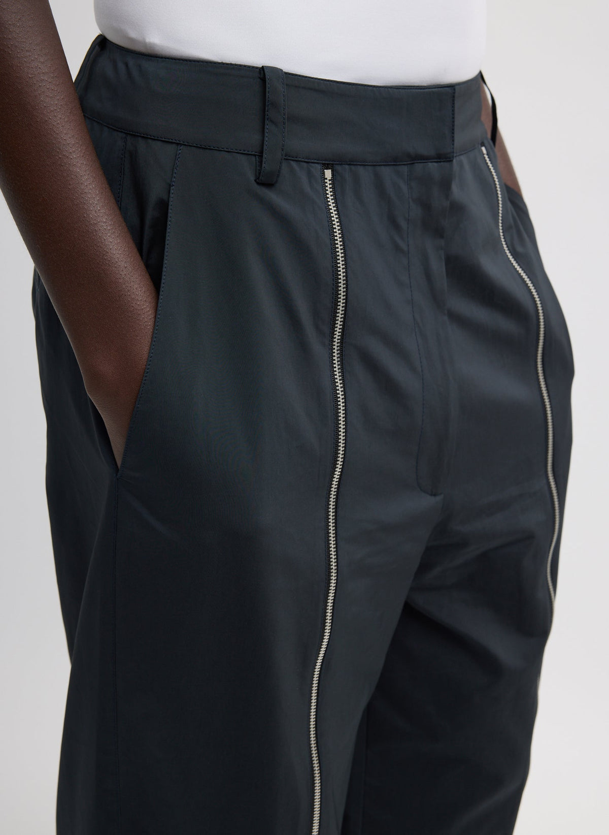 Nylon Zipper Trouser Black - Tibi