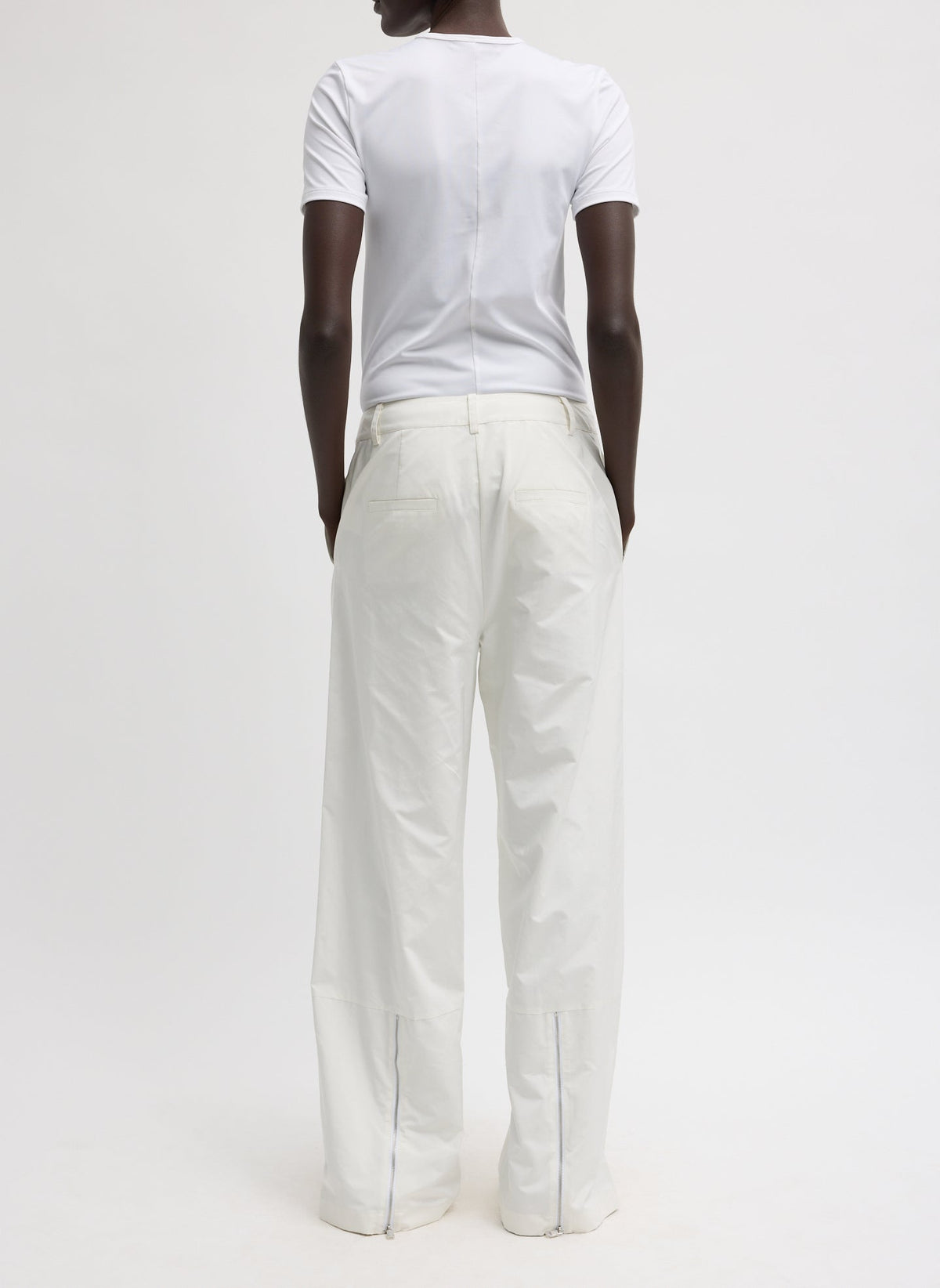 Nylon Zipper Trouser White - Tibi