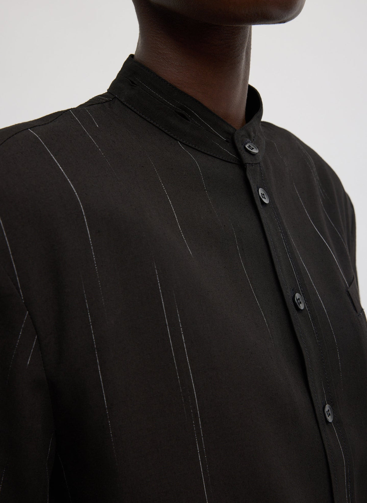 Viscose Suiting Detached Shirt Black Multi - Tibi