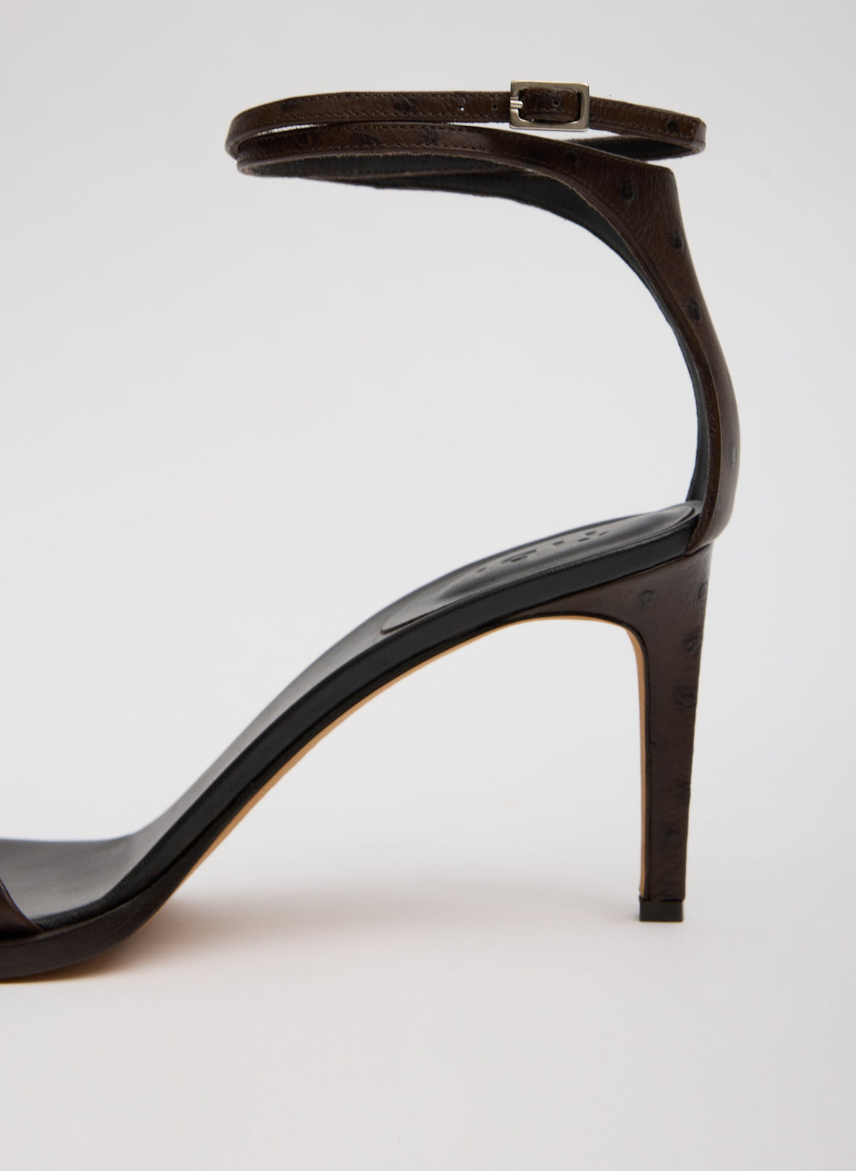 Ostrich Print Erno Heel Dark Brown - Tibi