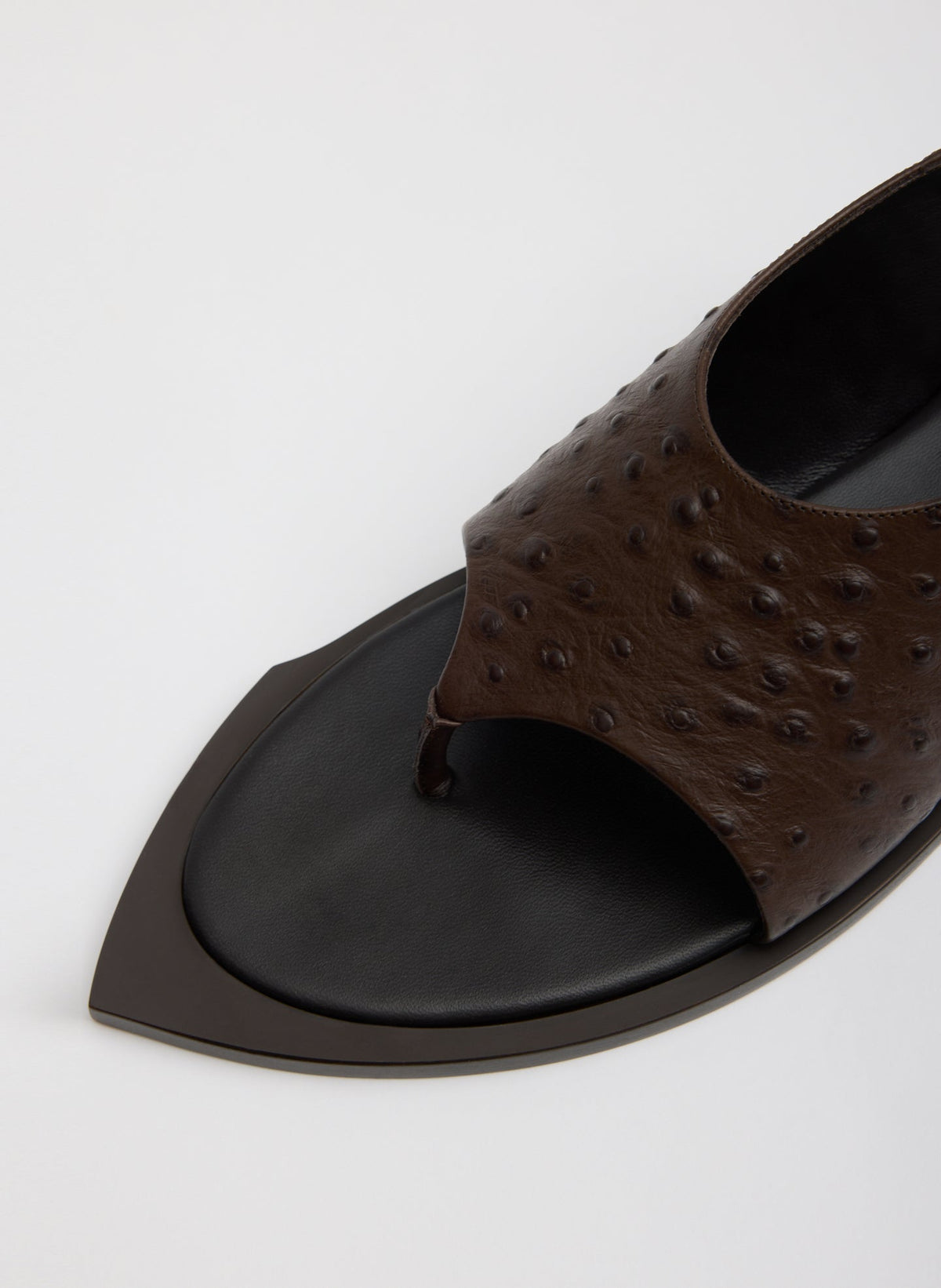 Ostrich Print Gerard Sandal Dark Brown - Tibi