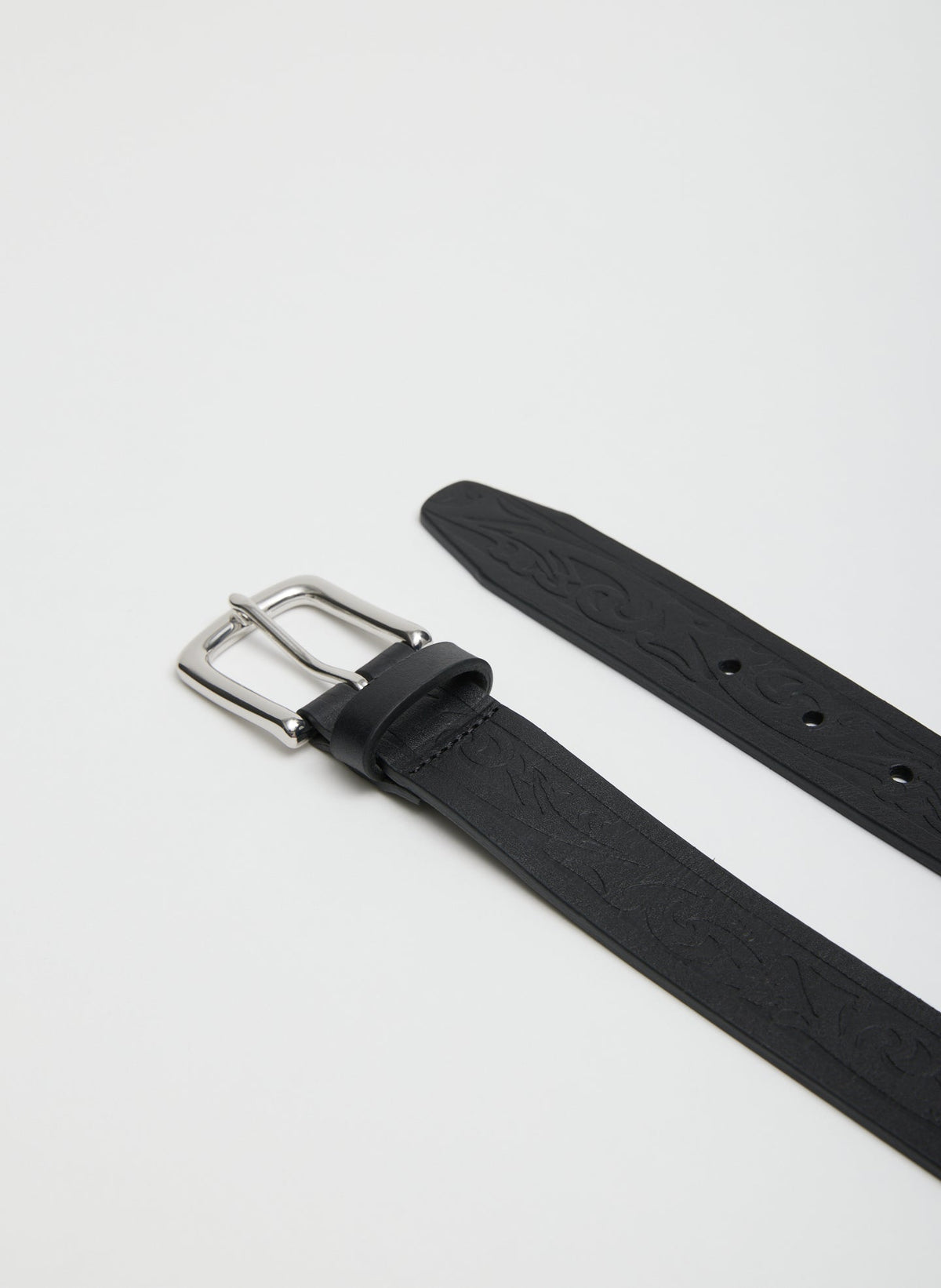 Classic Men's Tooled Leather Belt Black - Tibi