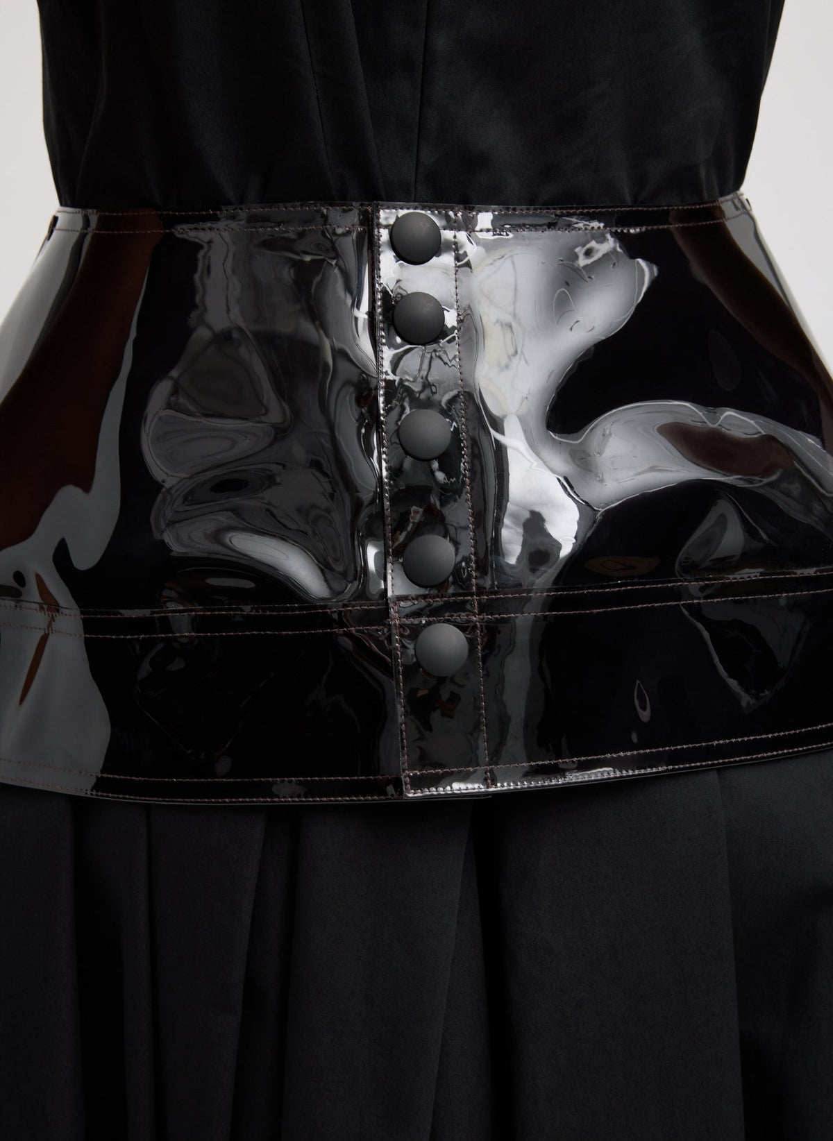 PVC Peplum Belt Black - Tibi