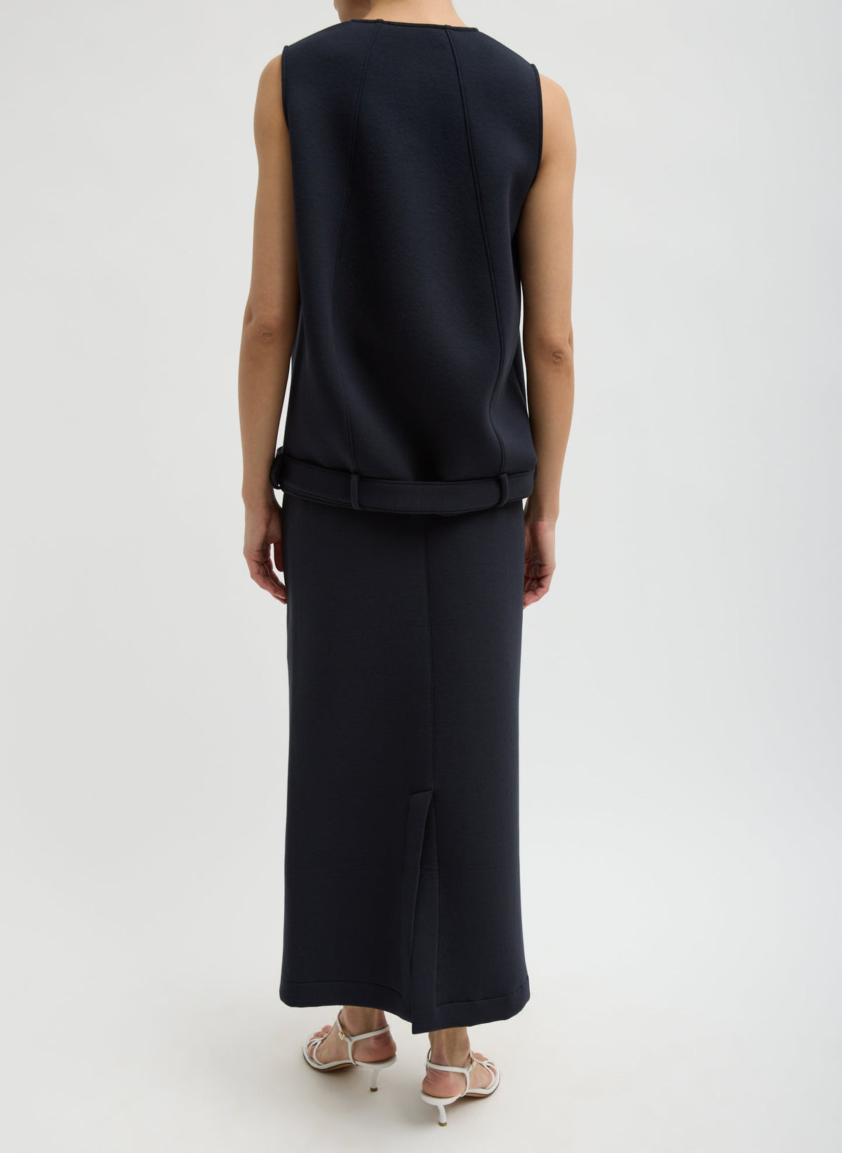 Bonded Viscose Maxi Wrap Skirt Dark Navy - Tibi