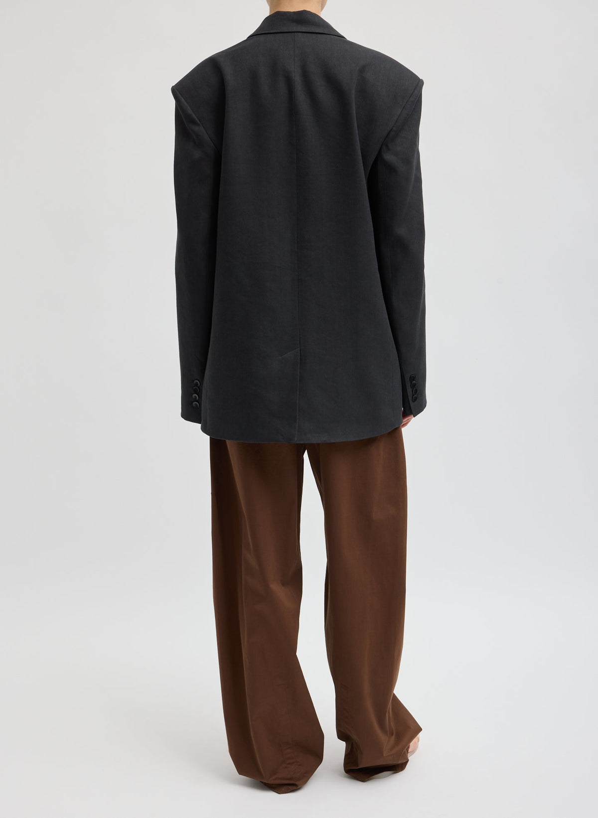 Stretch Linen Viscose Side Cut Blazer Black - Tibi