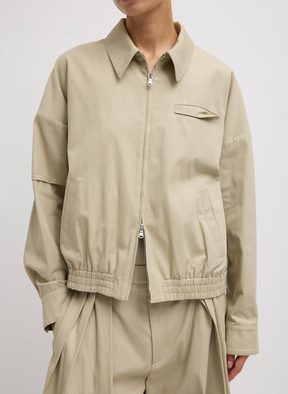Luxe Spring Twill Bomber Taupe - Tibi