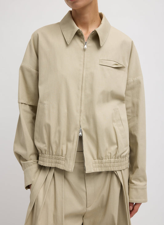 Luxe Spring Twill Bomber Taupe - Tibi