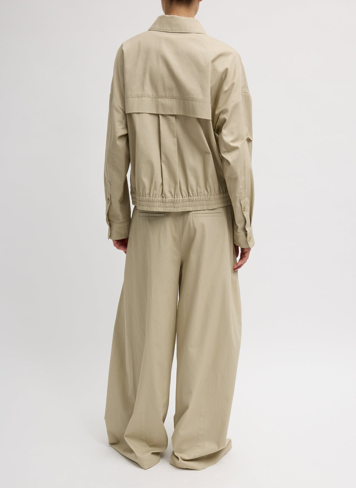 Luxe Spring Twill Bomber Taupe - Tibi