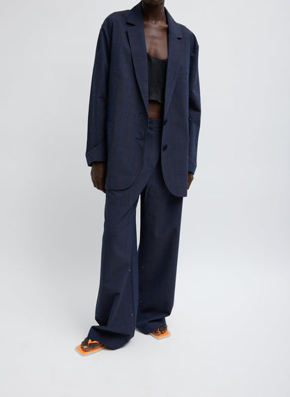 Menswear Crepon Liam Blazer Navy Multi - Tibi
