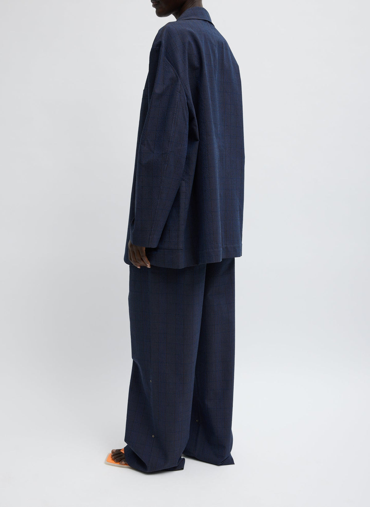 Menswear Crepon Liam Blazer Navy Multi - Tibi