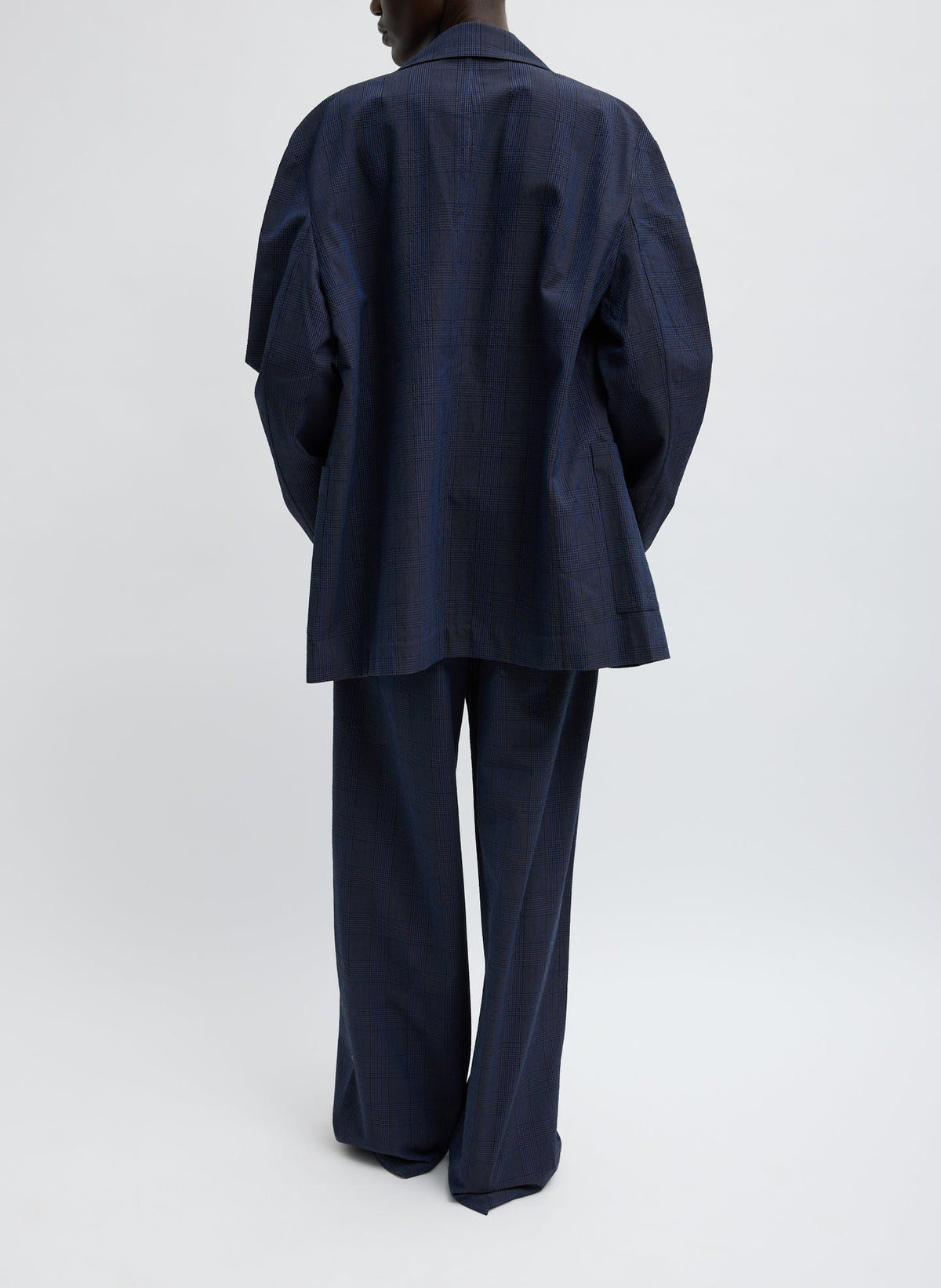 Menswear Crepon Liam Blazer Navy Multi - Tibi