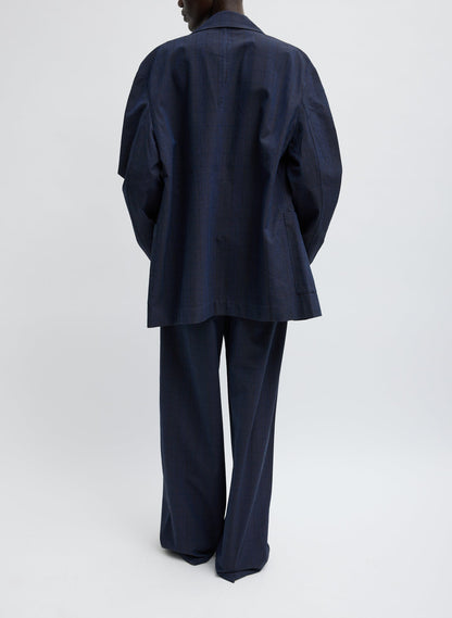 Menswear Crepon Liam Blazer Navy Multi - Tibi