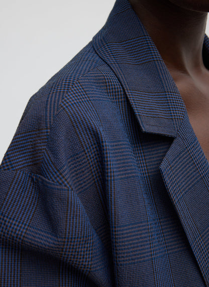 Menswear Crepon Liam Blazer Navy Multi - Tibi