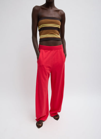 Super Fine Gauge Striped Tube Top Brown Multi - Tibi
