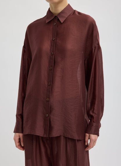 Summer Voile Oversized Shirt Russet Brown - Tibi