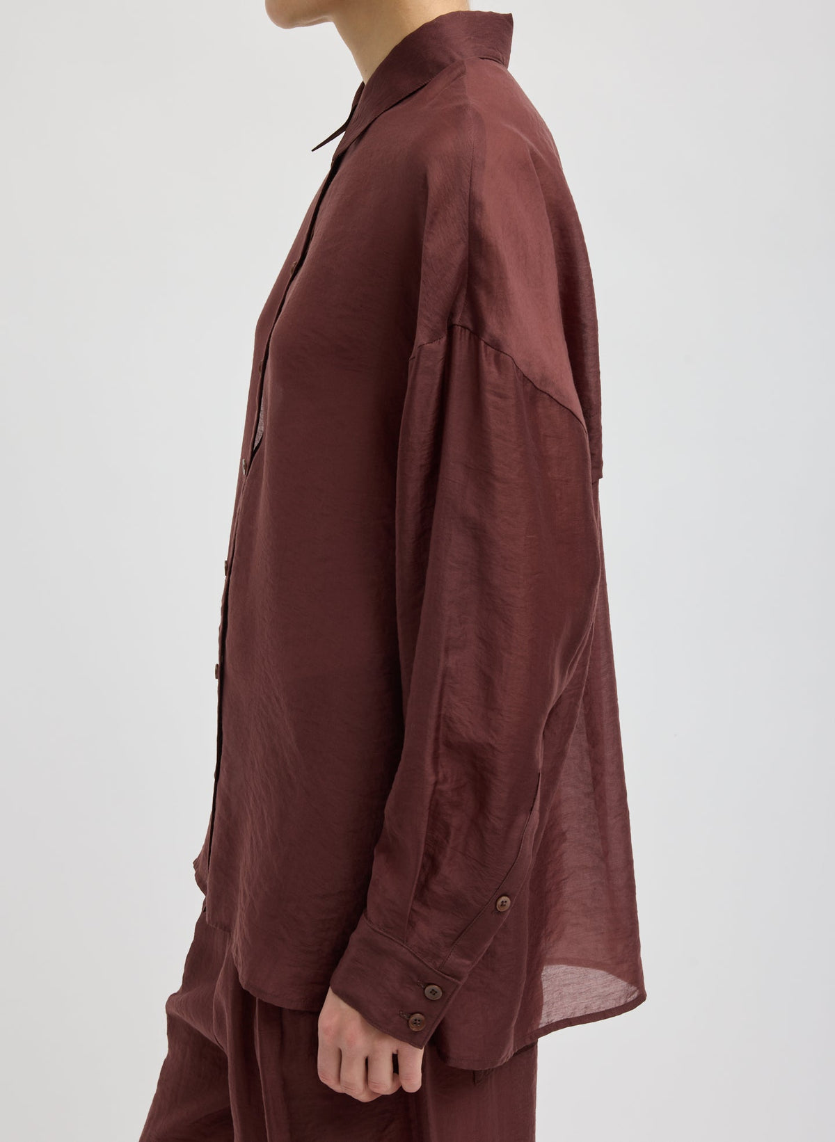 Summer Voile Oversized Shirt Russet Brown - Tibi