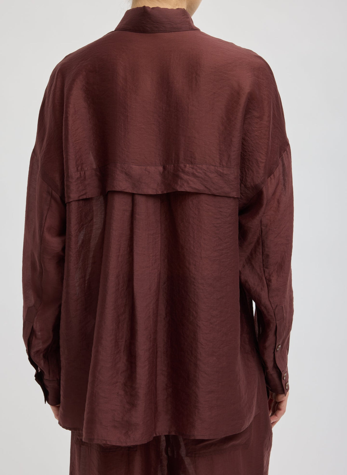 Summer Voile Oversized Shirt Russet Brown - Tibi