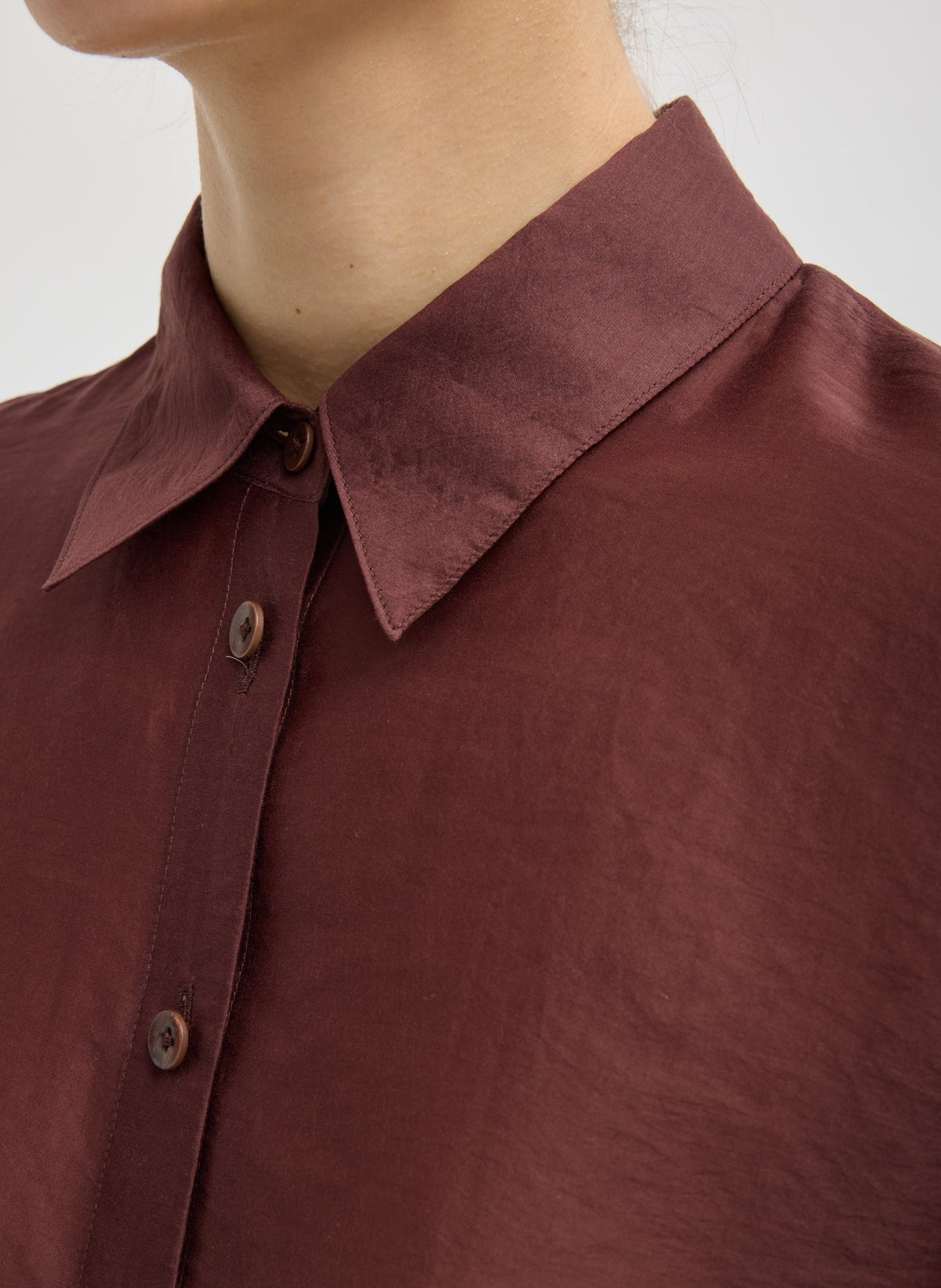 Summer Voile Oversized Shirt Russet Brown - Tibi