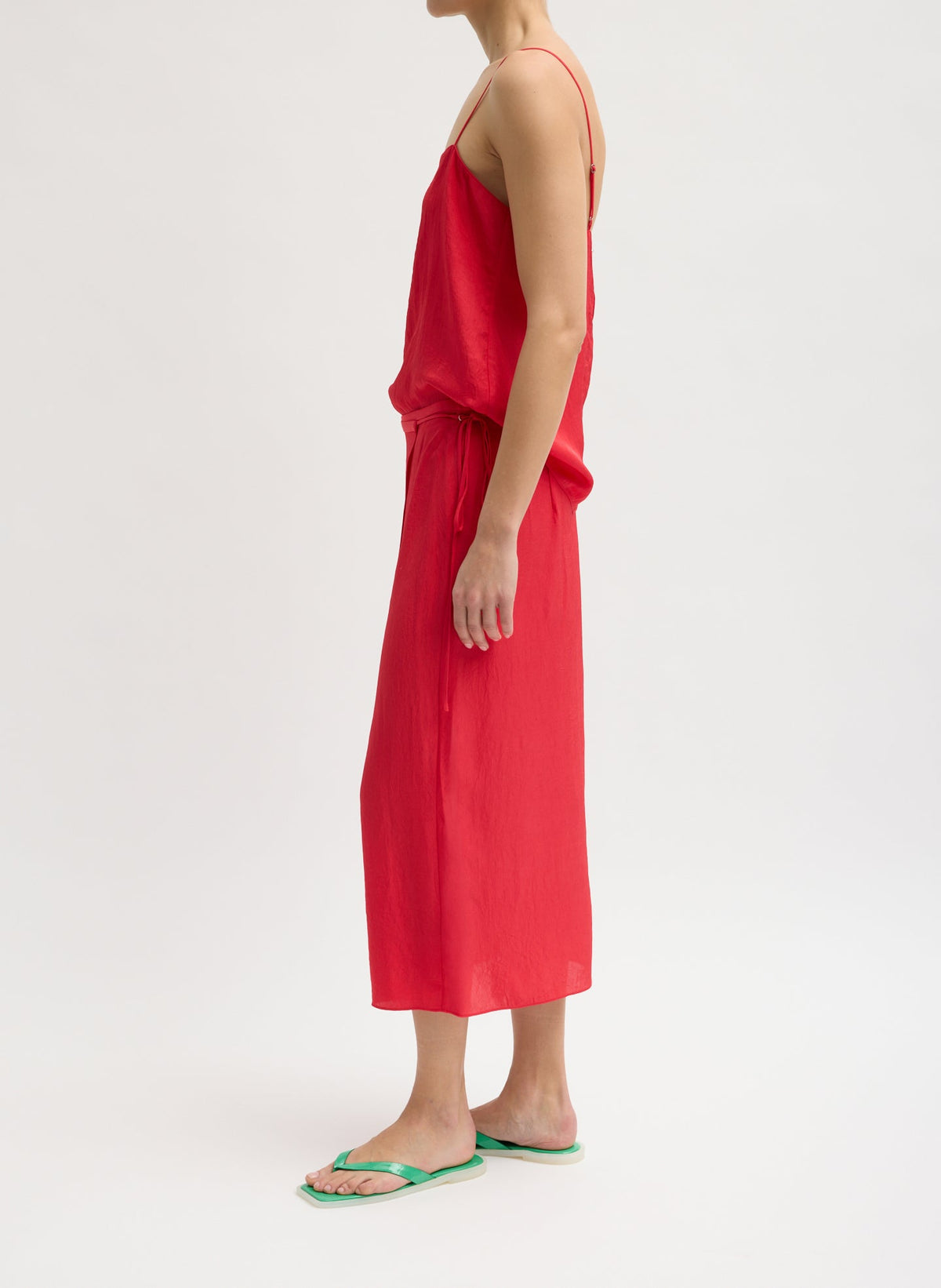 Summer Slip Wrap Skirt Faded Red - Tibi