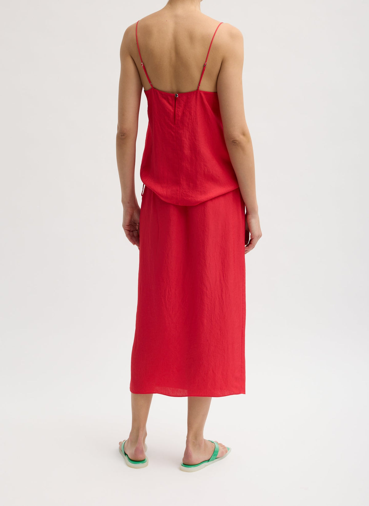 Summer Slip Wrap Skirt Faded Red - Tibi