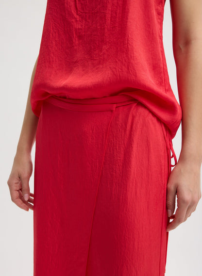 Summer Slip Wrap Skirt Faded Red - Tibi
