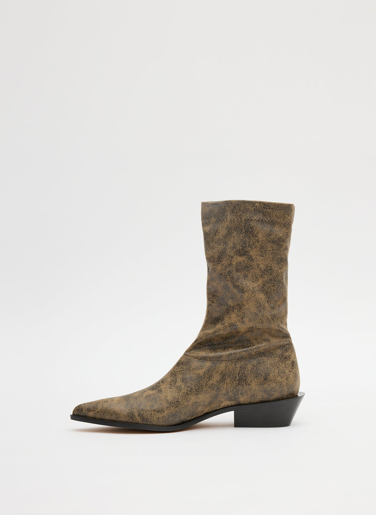 Distressed Leo Boot Black/Tan Multi - Tibi
