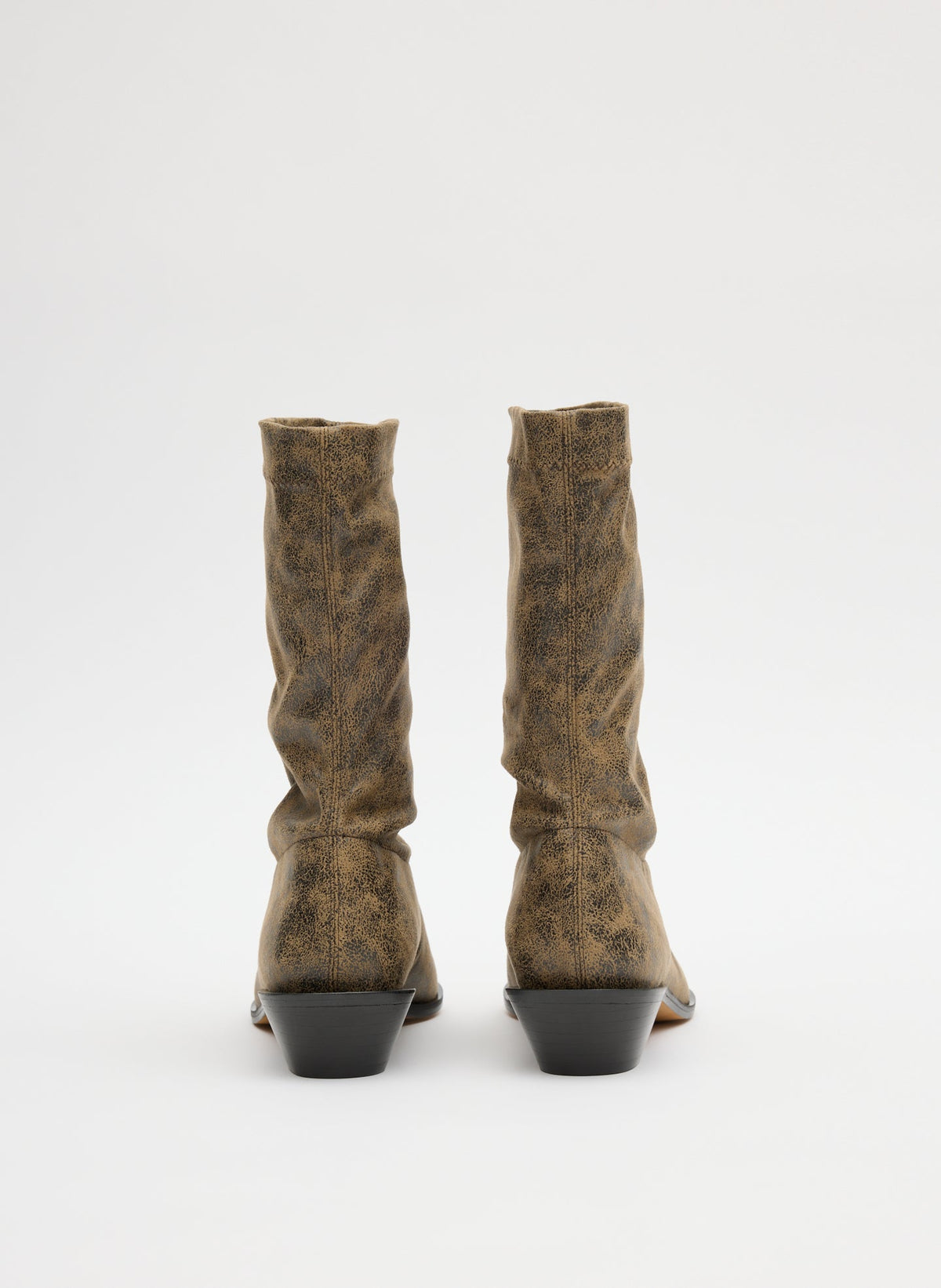 Distressed Leo Boot Black/Tan Multi - Tibi