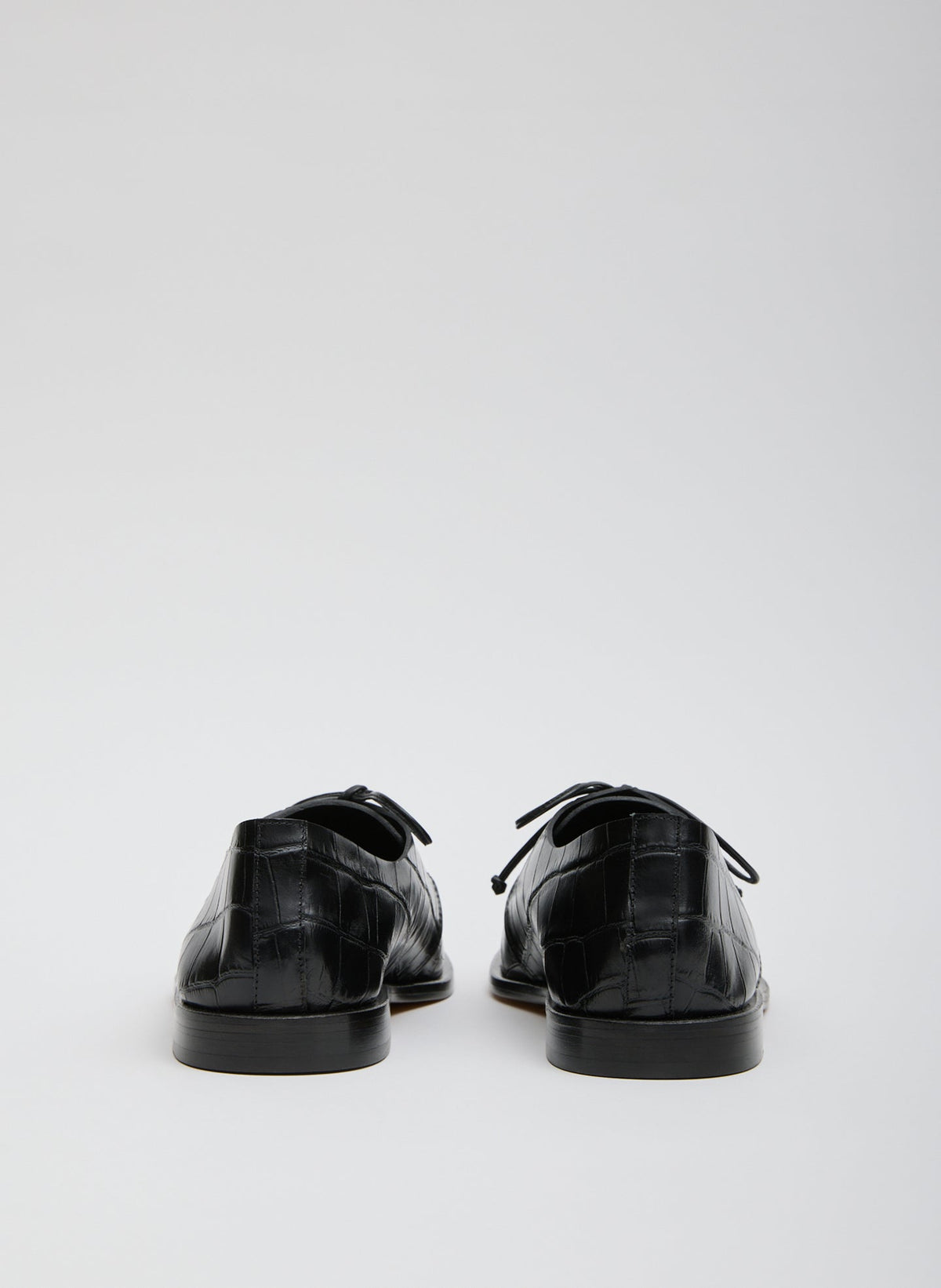 Brody Square Toe Loafer Crocodile Embossed Black - Tibi