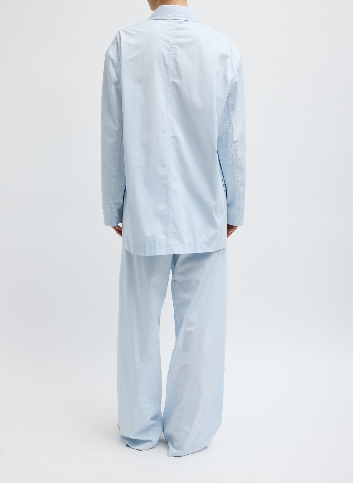 Garment Dyed Silky Cotton Liam Blazer Pale Blue - Tibi