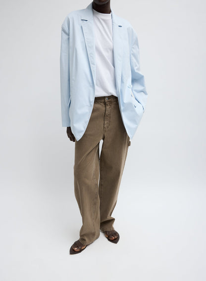 Garment Dyed Silky Cotton Liam Blazer Pale Blue - Tibi