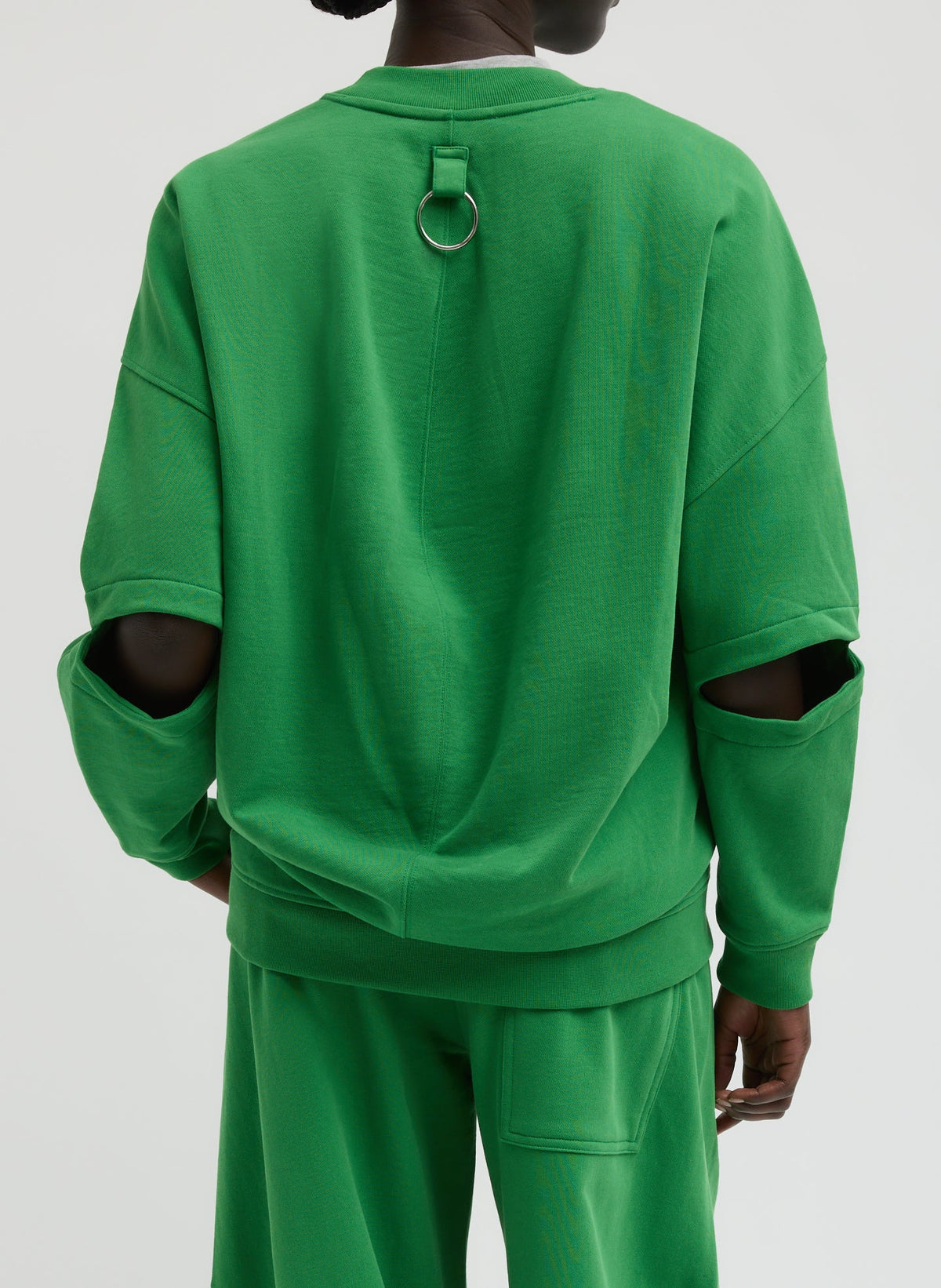 Cocoon Crewneck Sweatshirt Green - Tibi