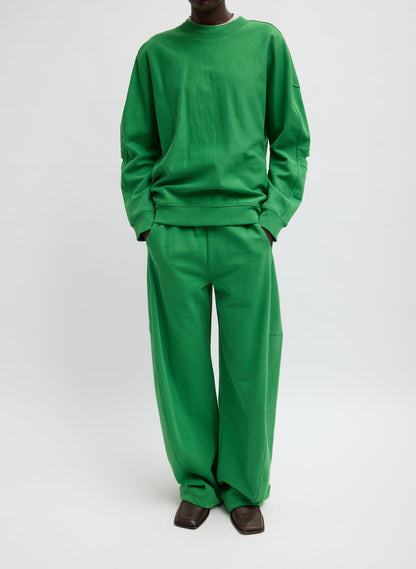 Cocoon Crewneck Sweatshirt Green - Tibi