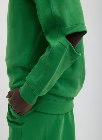 Cocoon Crewneck Sweatshirt Green - Tibi