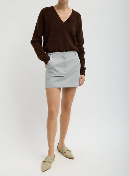 Compact Tech Knit Mini Skirt Light Grey - Tibi