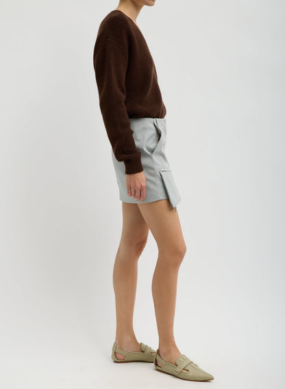 Compact Tech Knit Mini Skirt Light Grey - Tibi