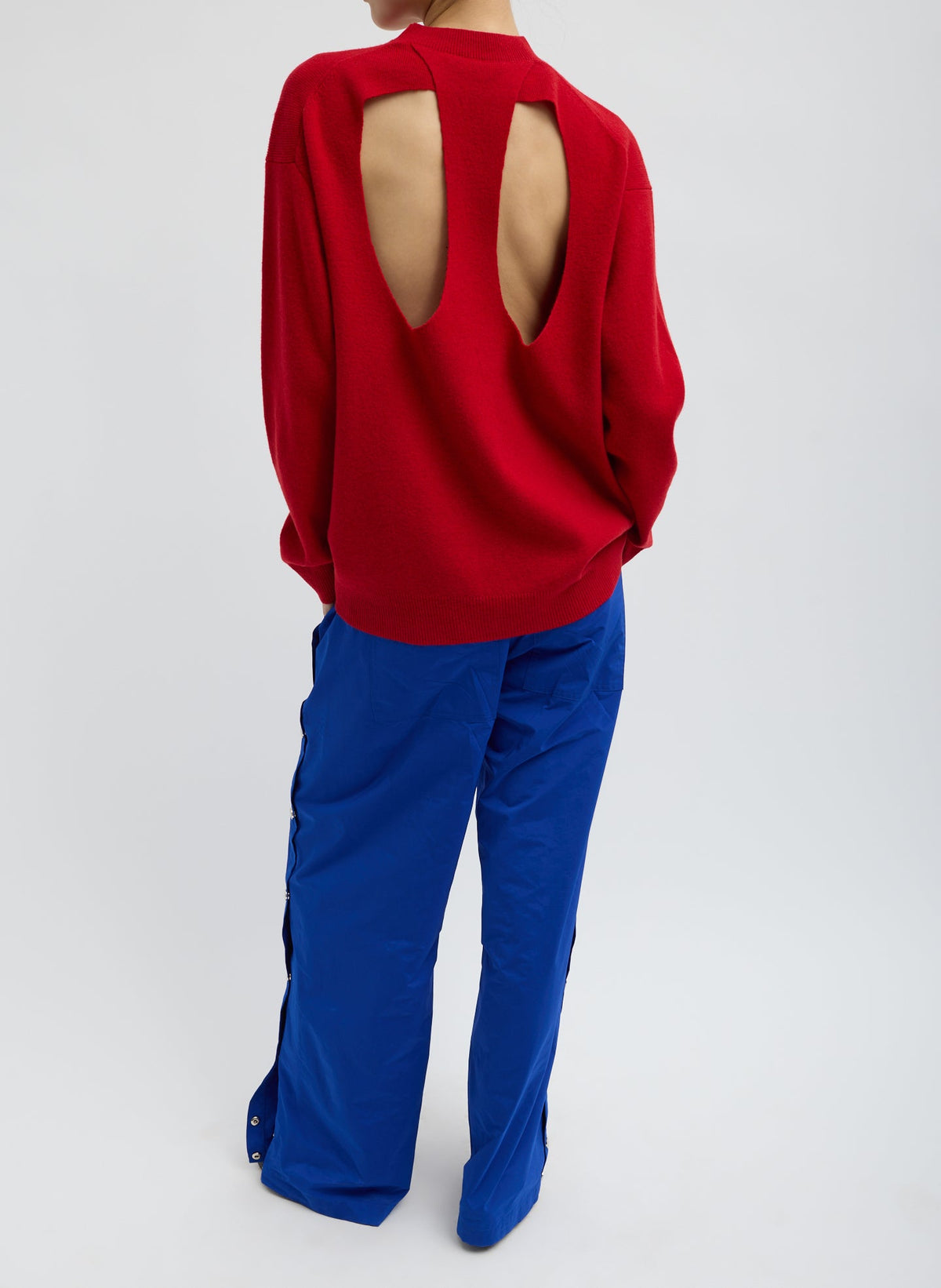 Nylon Snap Pull On Jogger Blue - Tibi
