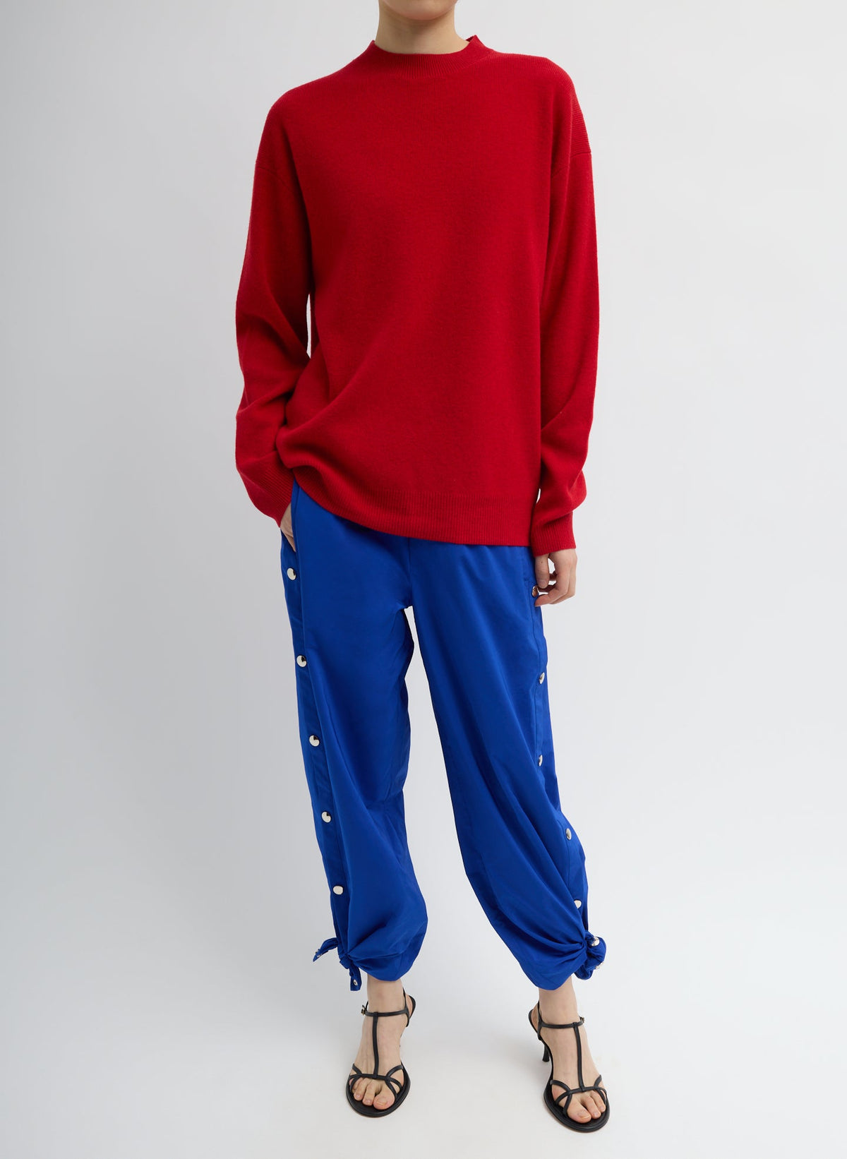 Nylon Snap Pull On Jogger Blue - Tibi