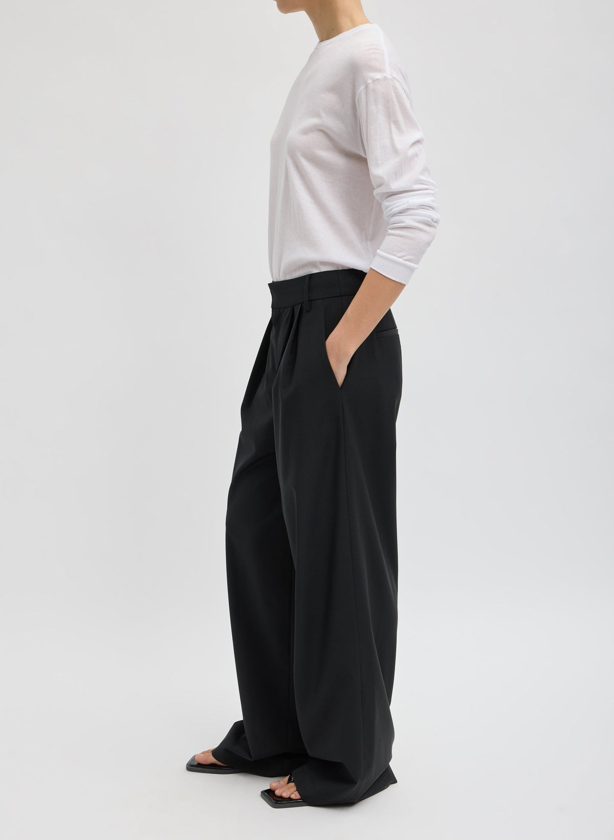 Tropical Wool Stella Pant Black - Tibi