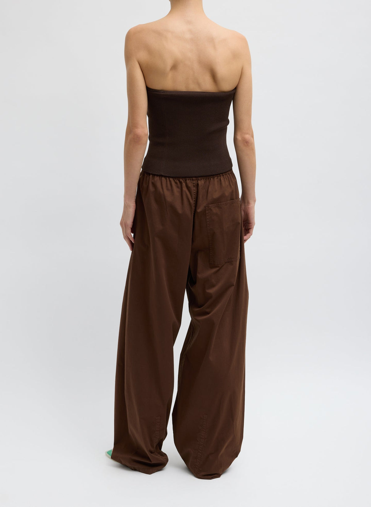 Garment Dyed Silky Cotton Winslow Pull On Pant Brown - Tibi