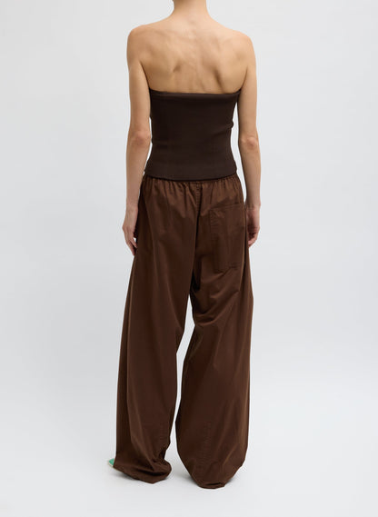 Garment Dyed Silky Cotton Winslow Pull On Pant Brown - Tibi