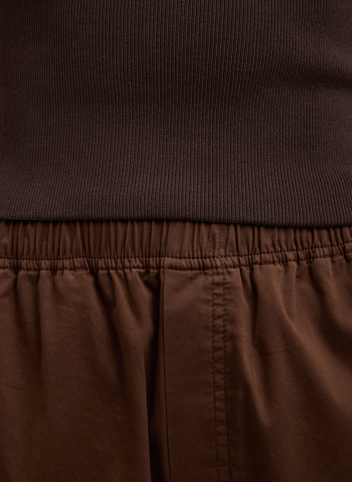 Garment Dyed Silky Cotton Winslow Pull On Pant Brown - Tibi