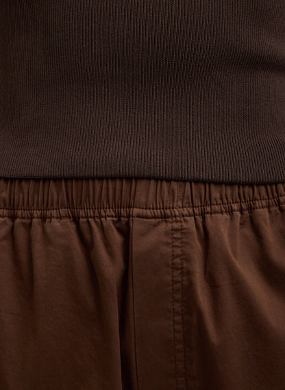 Garment Dyed Silky Cotton Winslow Pull On Pant Brown - Tibi