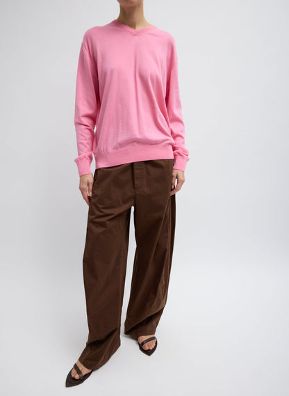 Garment Dyed Silky Cotton Winslow Pull On Pant Brown - Tibi