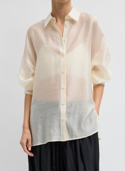Summer Voile Oversized Shirt Ivory - Tibi