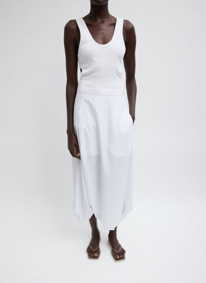 Ribbed Racerback Tank White - Tibi