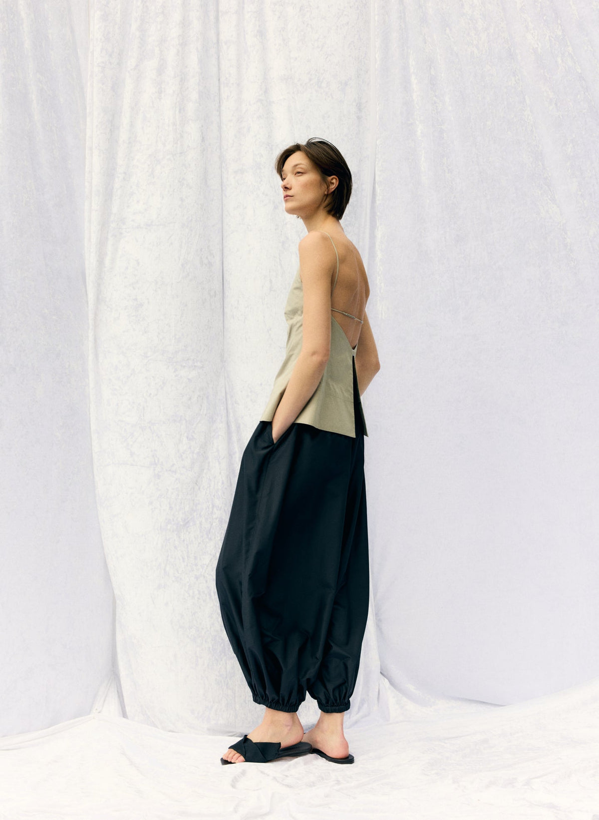 Summer Nylon Zeppelin Pant Black - Tibi